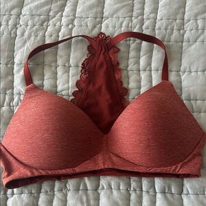 Aerie Rust Colored Real Sunnie Lace Back Bralette